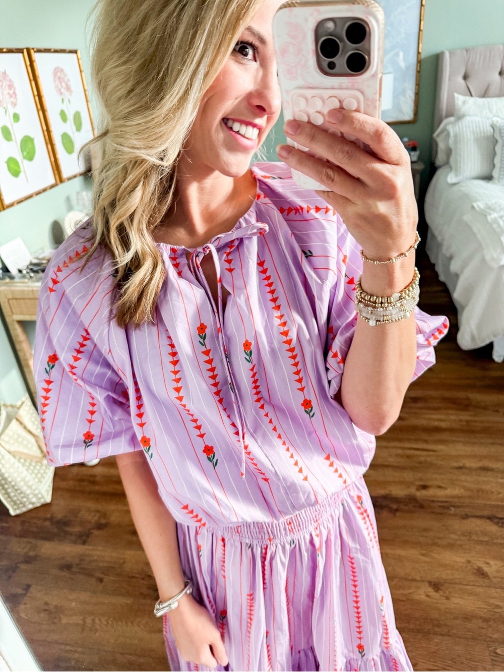 NWT Lilac Bubble Hem Blouse Size Small